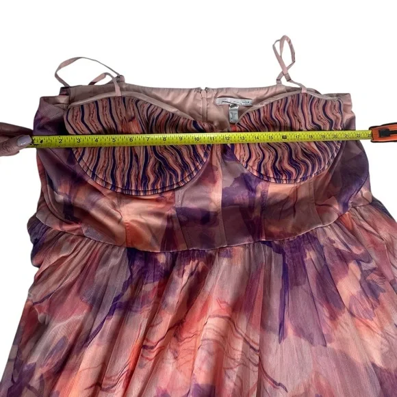 Hutch Amara Bustier Pleated Fit and Flare Midi Dress pink/purple 24W - Picture 7 of 12